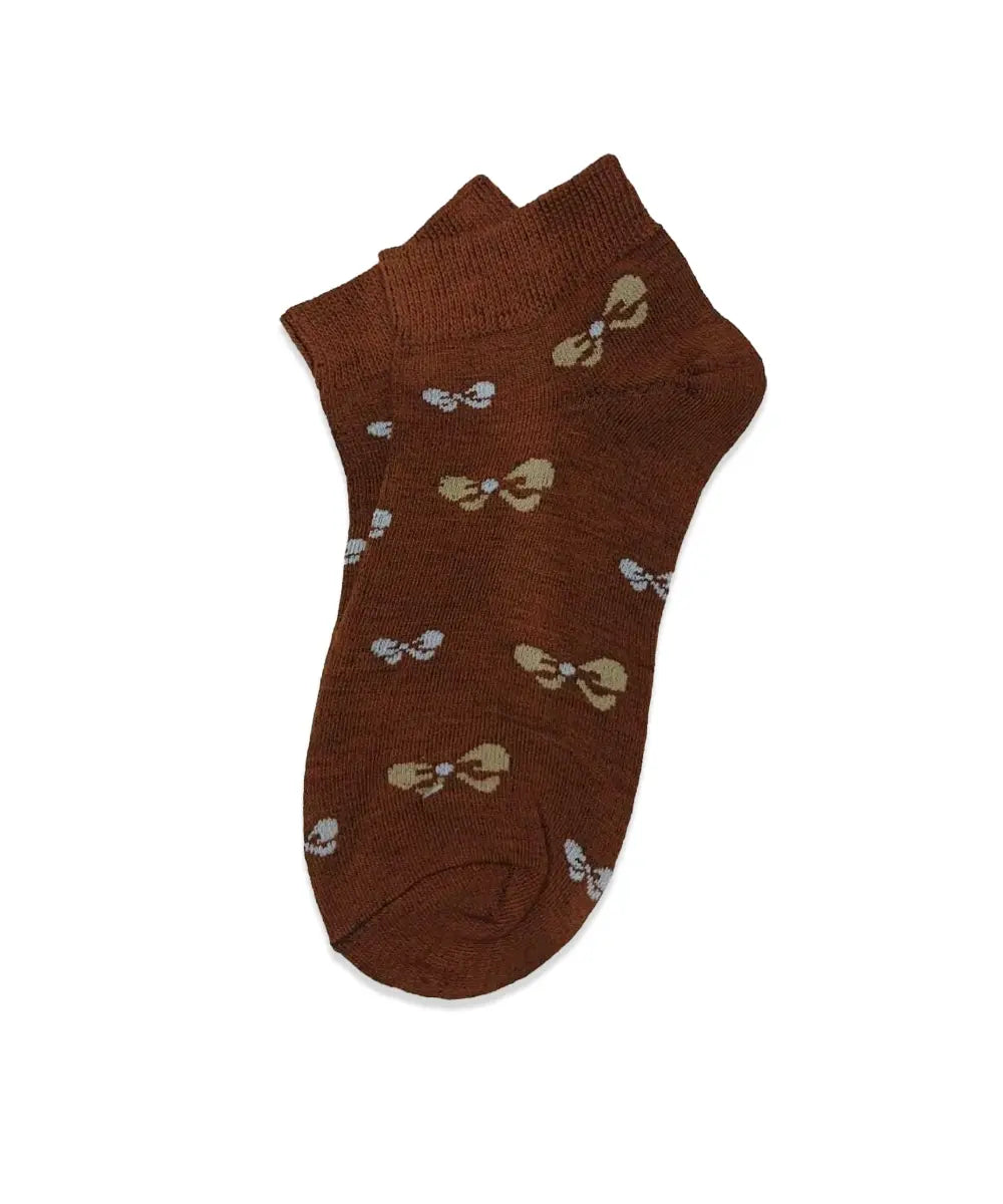 Cute Ribbon Print Women's Ankle Socks(Pack Of 5)