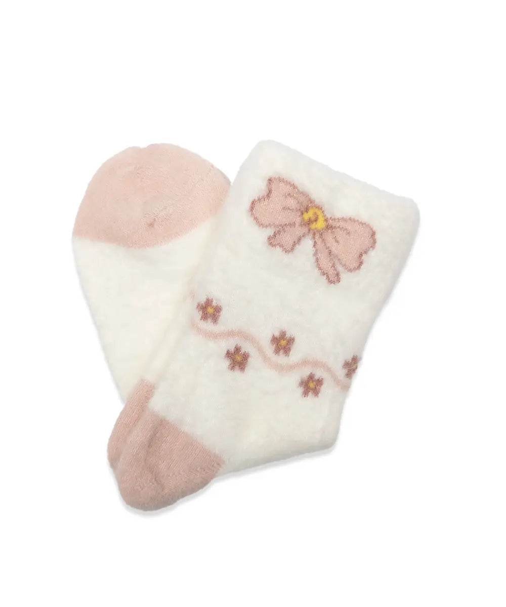 Floral Bow Women’s Towel Socks