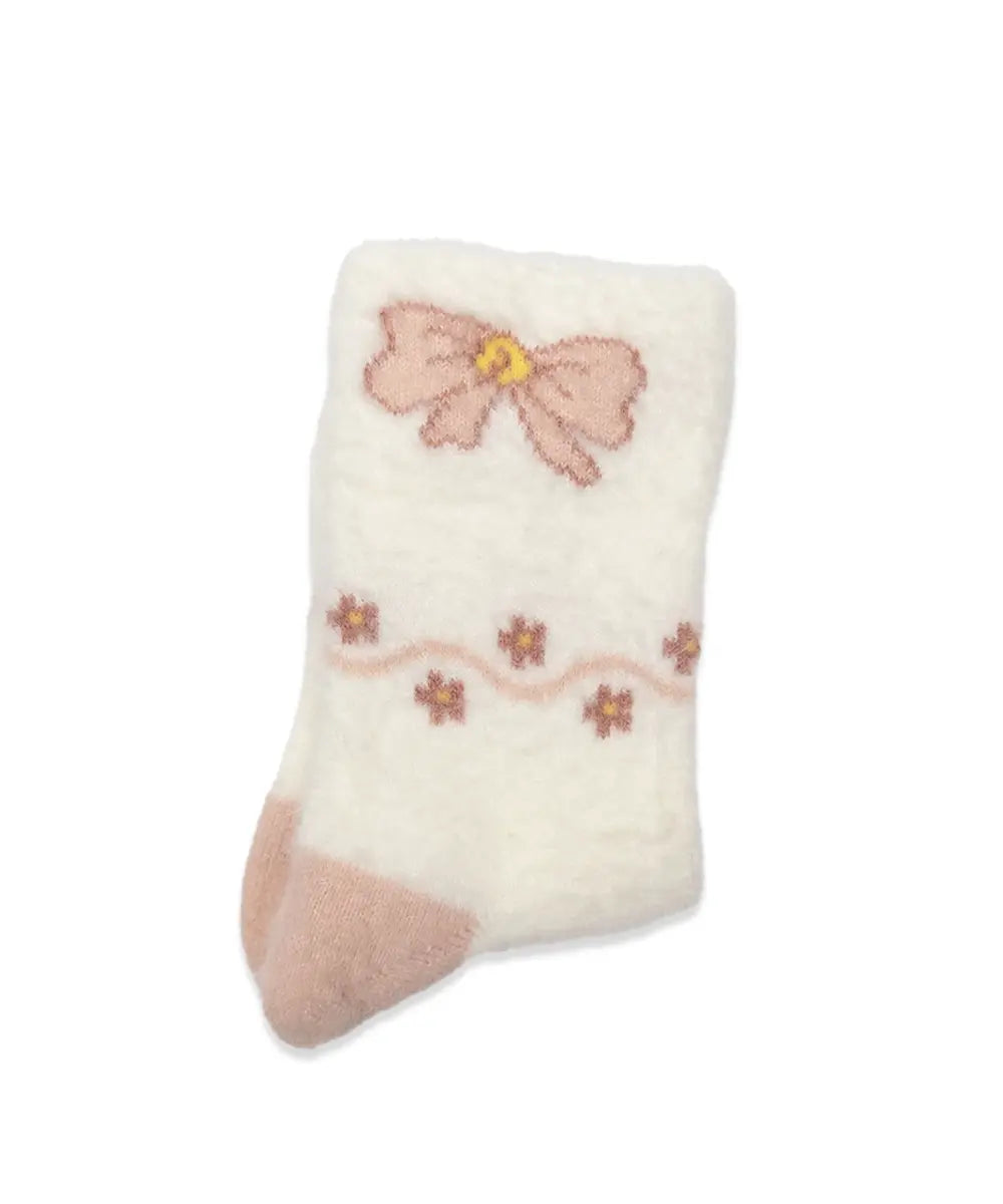 Floral Bow Women’s Towel Socks