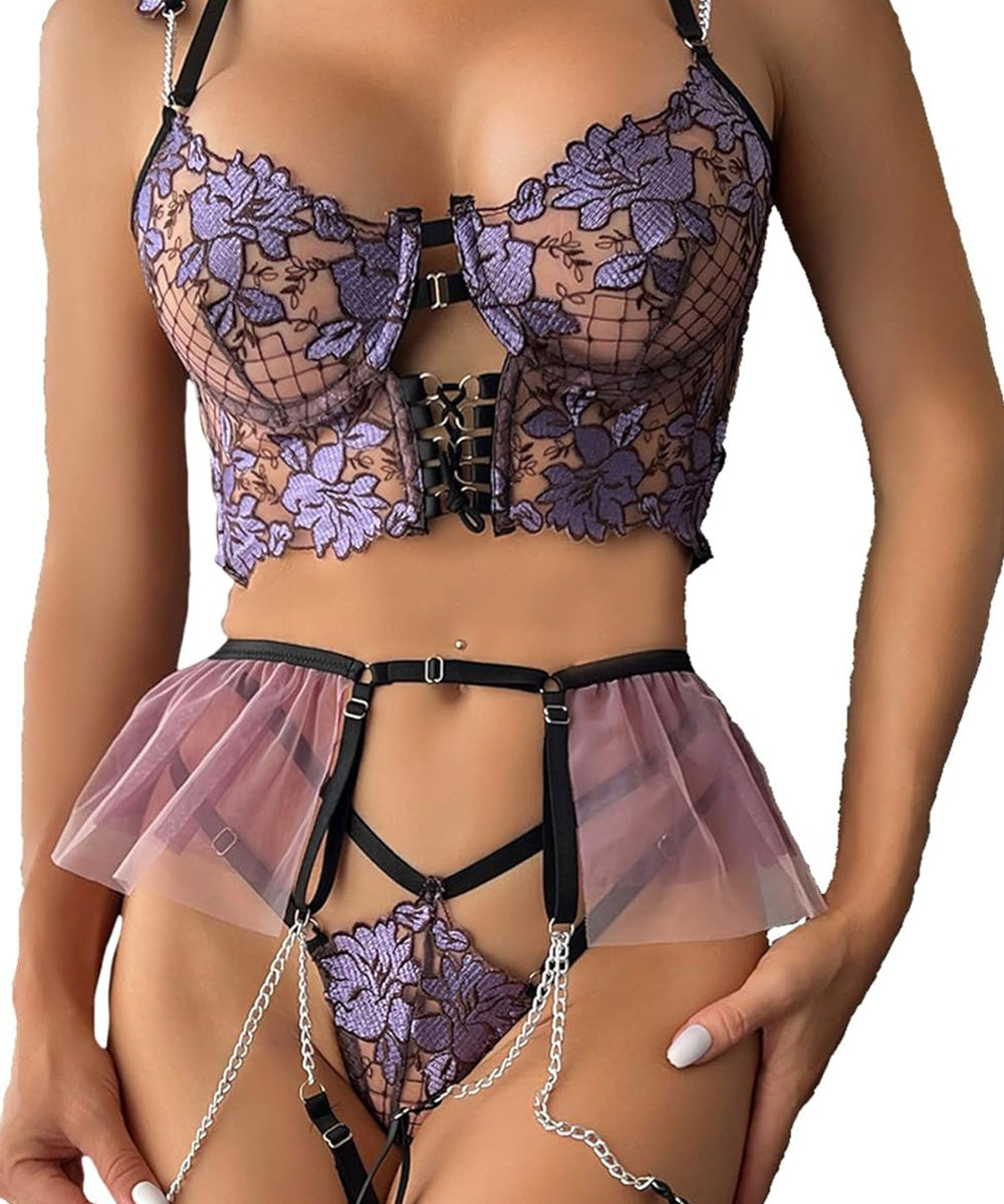 Luxury Floral Lace Lingerie Set