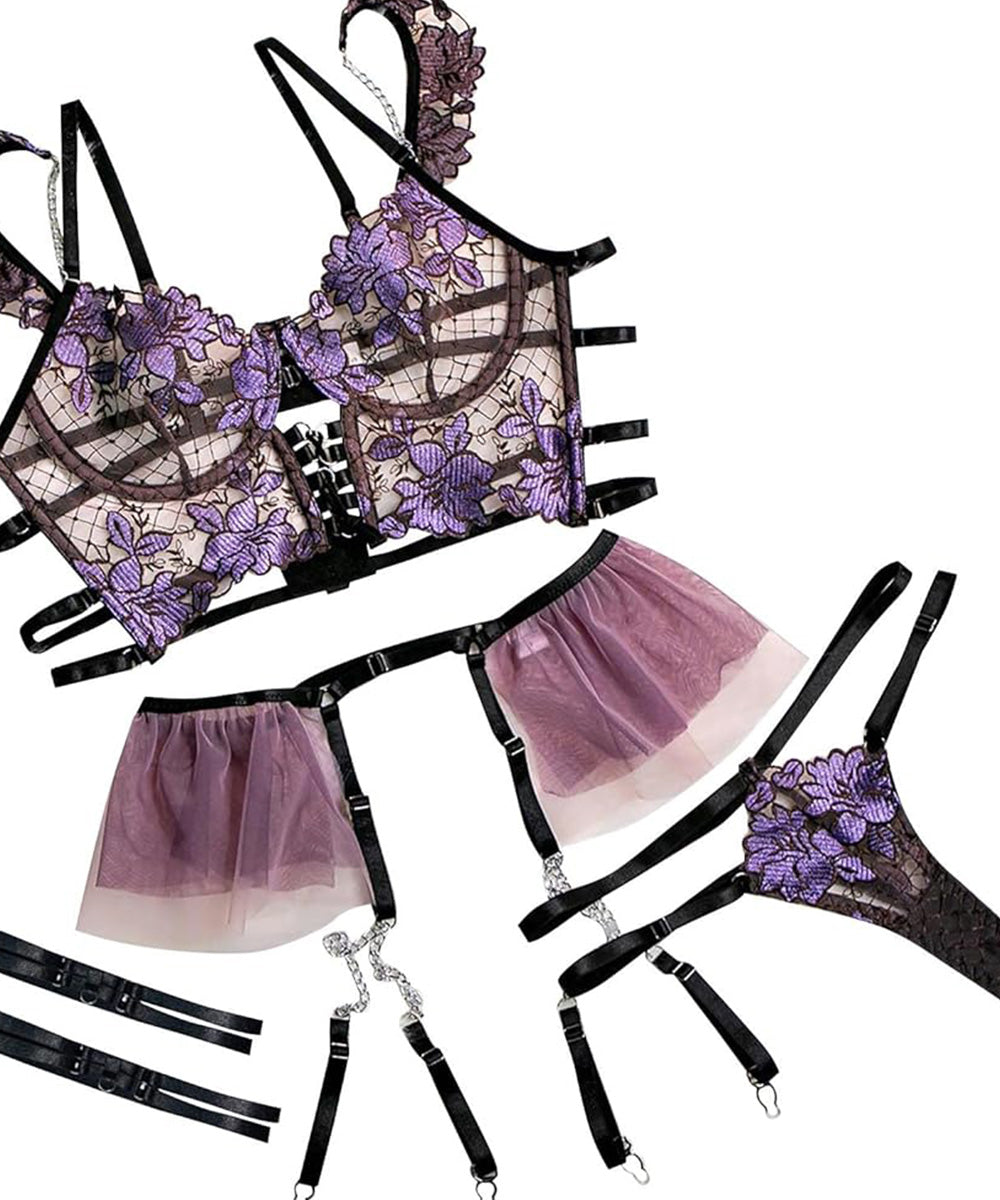 Luxury Floral Lace Lingerie Set