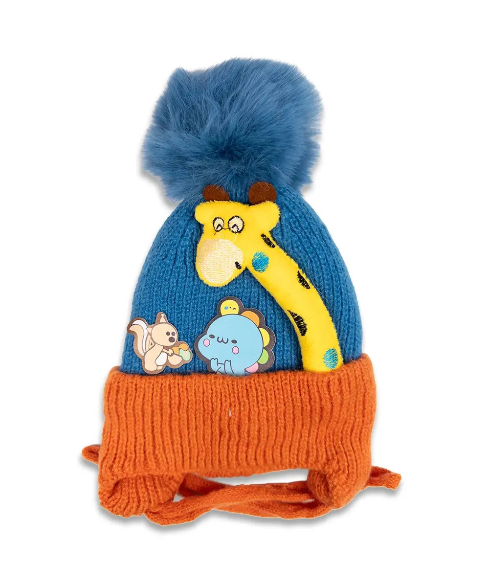 Boys Giraffe Pom Baby Cap