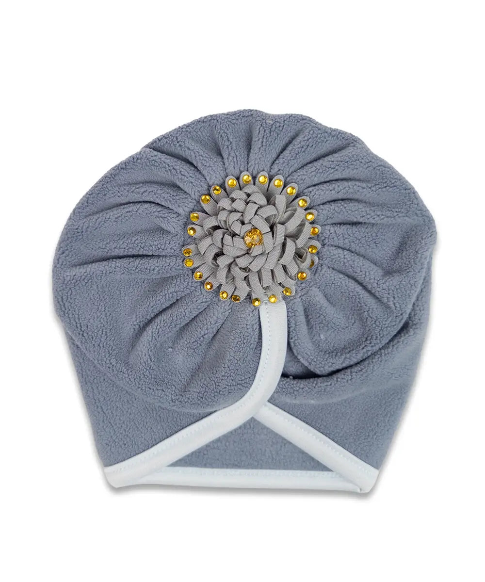 Girls Grey Flower Turban