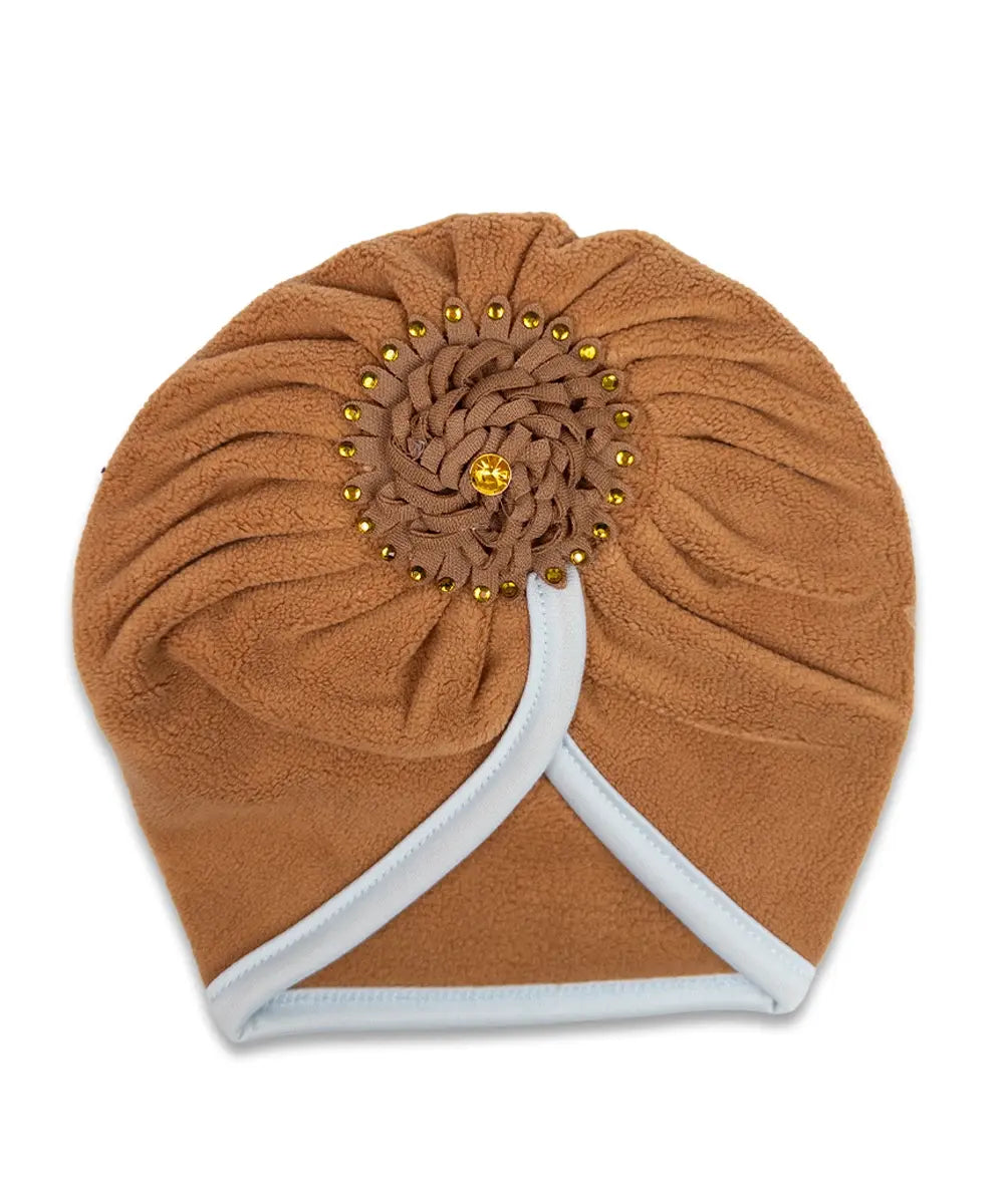 Girls Grey Flower Turban