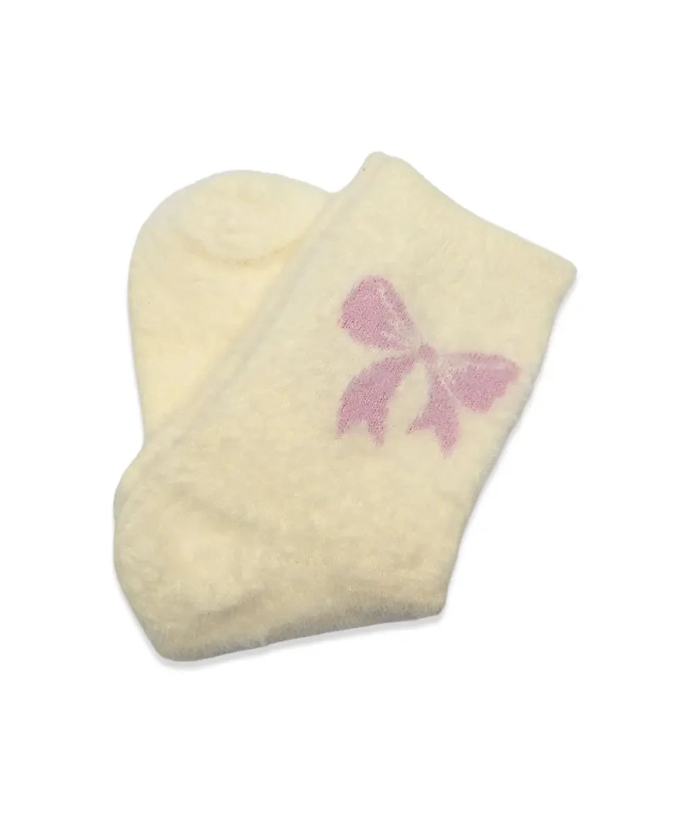 Bow & Fuzzy Women's Socks 1 Pair