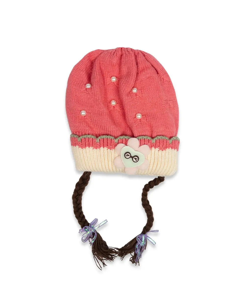 Girls Pearl Braided Cozy Cap
