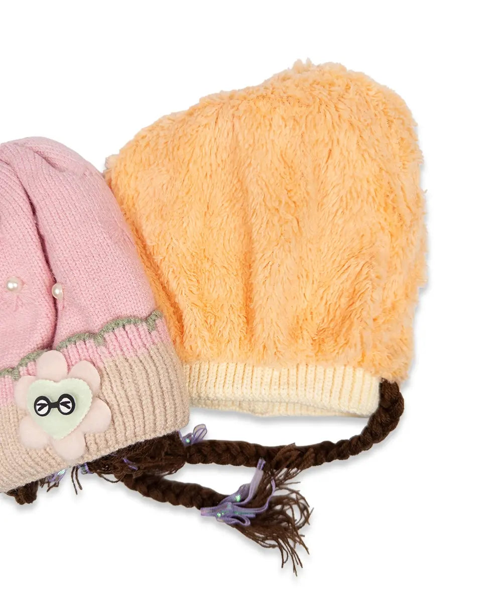 Girls Pearl Braided Cozy Cap