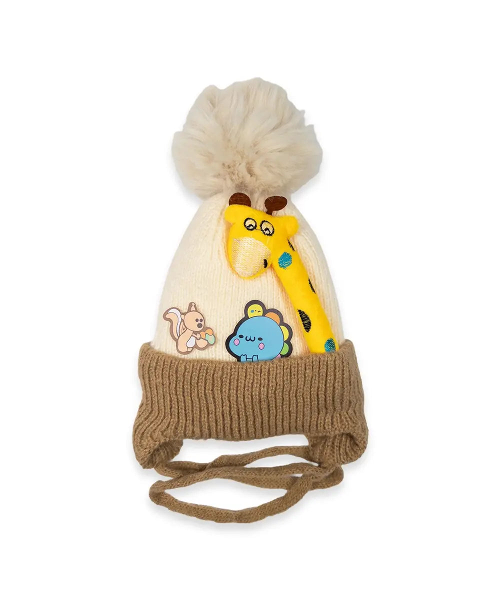 Boys Giraffe Pom Baby Cap
