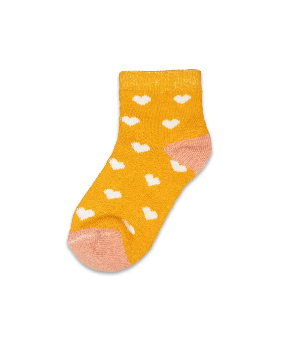 Sweet Hearts & Stripes Towel Socks -  Girls 3-Pack