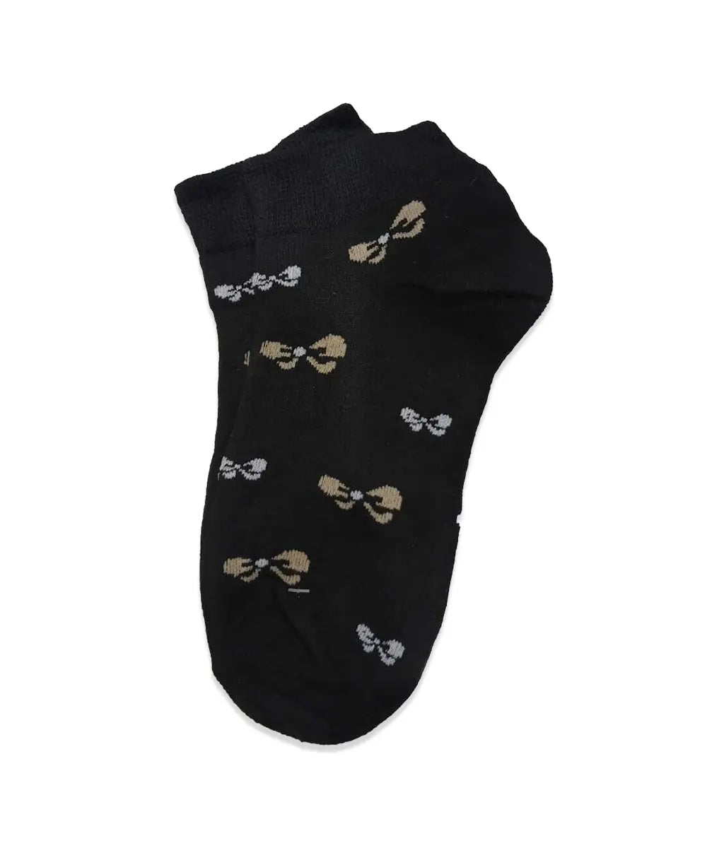 Cute Ribbon Print Women's Ankle Socks(Pack Of 5)