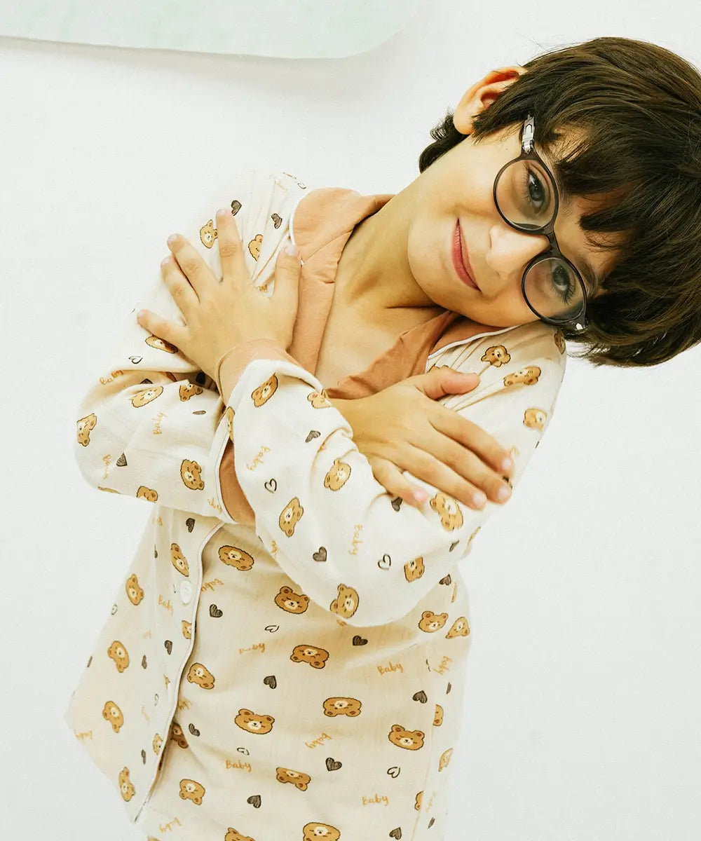 Beary Snuggles Button Down Night Suit