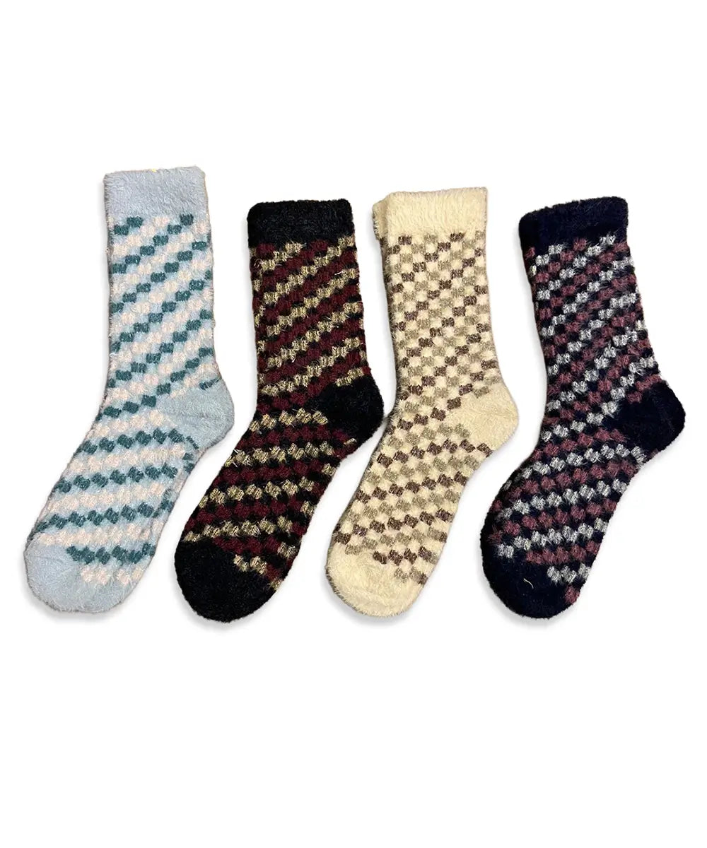 Cozy Zigzag Fuzzy Socks – 1 Pair