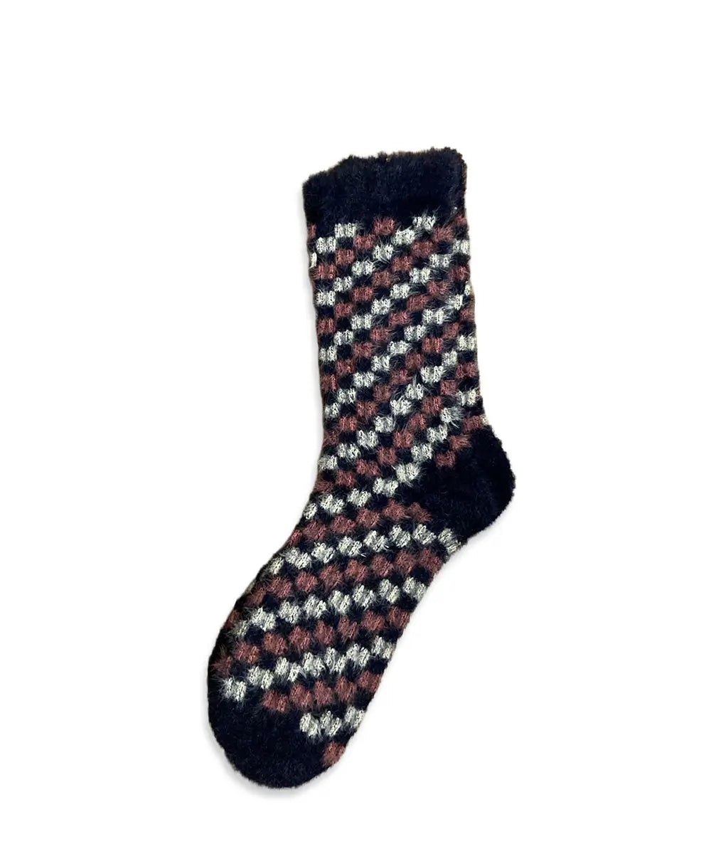 Cozy Zigzag Fuzzy Socks – 1 Pair