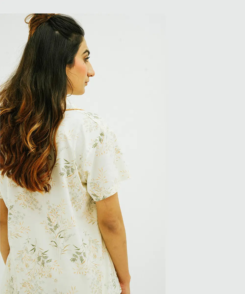 Golden Fern Button Down Nightsuit