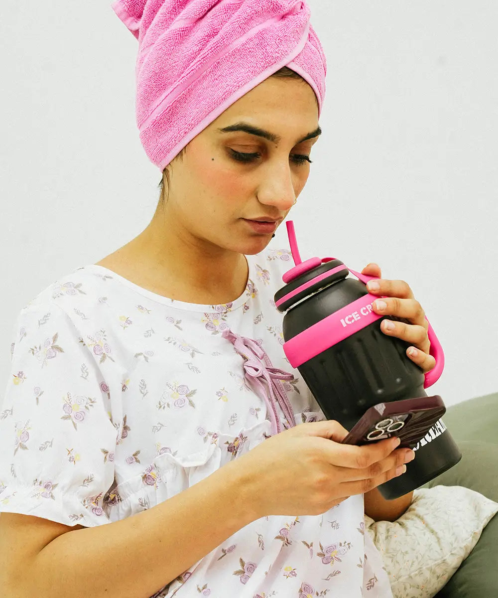 Lavender Blossom Tie Front Nightsuit