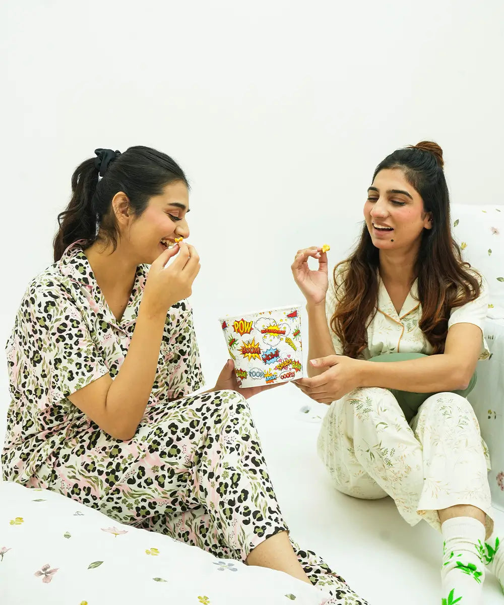 Leopard Print Button Down Nightsuit