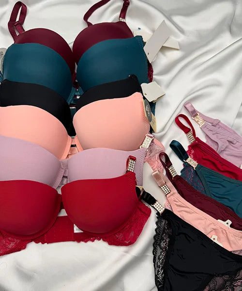 BEADS HOOK PLAIN BRA SET - 86223