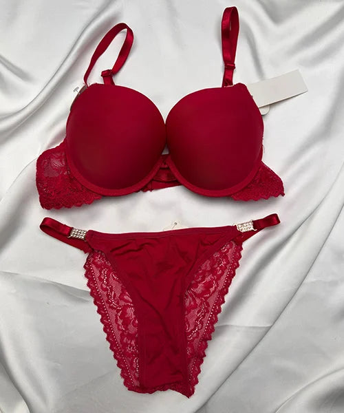 BEADS HOOK PLAIN BRA SET - 86223