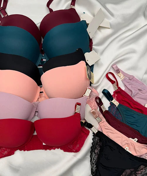 BEADS HOOK PLAIN BRA SET - 86223