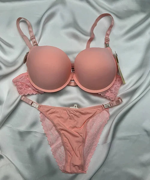 BEADS HOOK PLAIN BRA SET - 86223