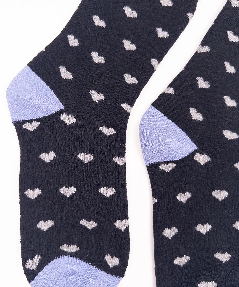 Navy & Periwinkle Heart Print Socks