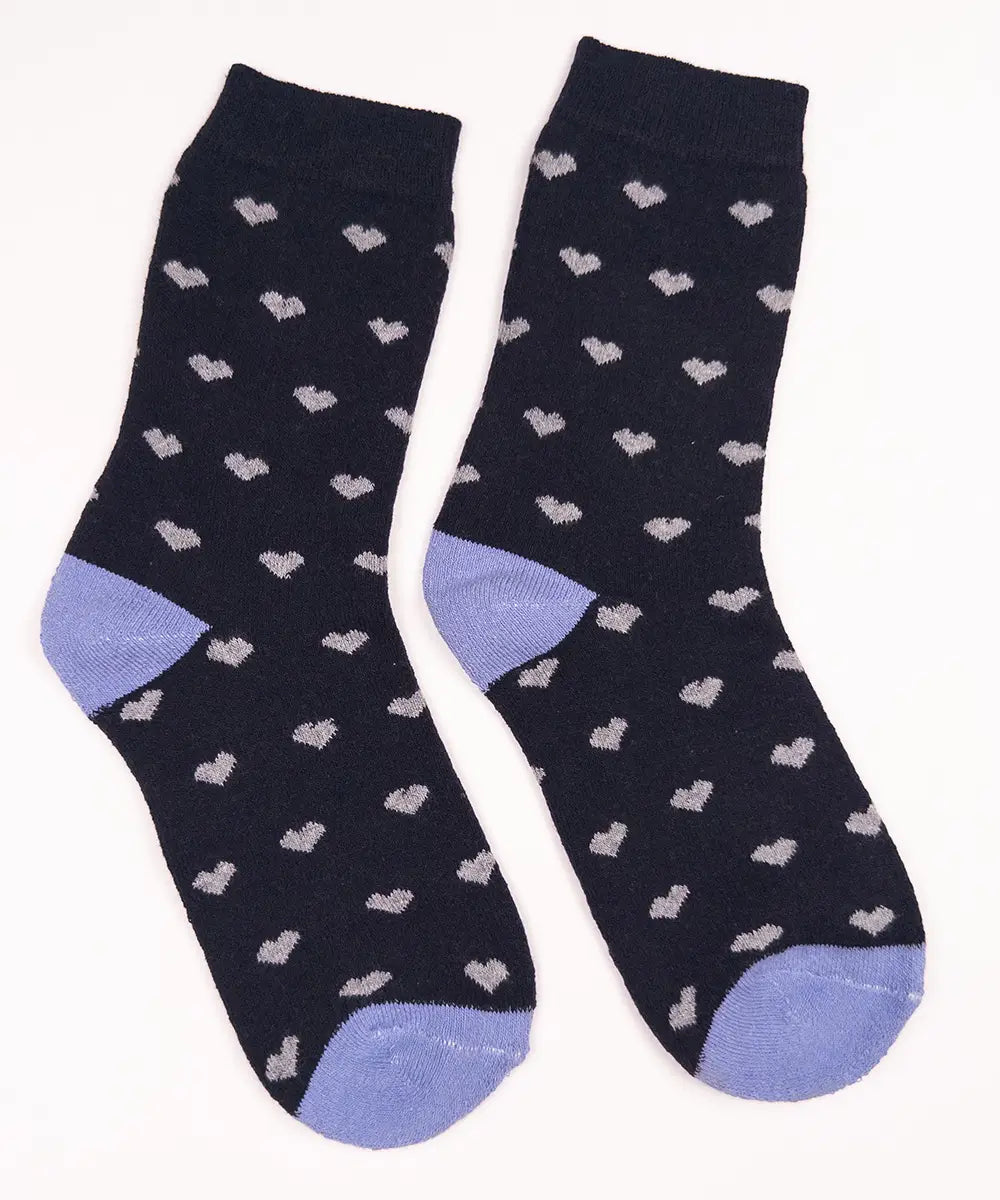 Navy & Periwinkle Heart Print Socks