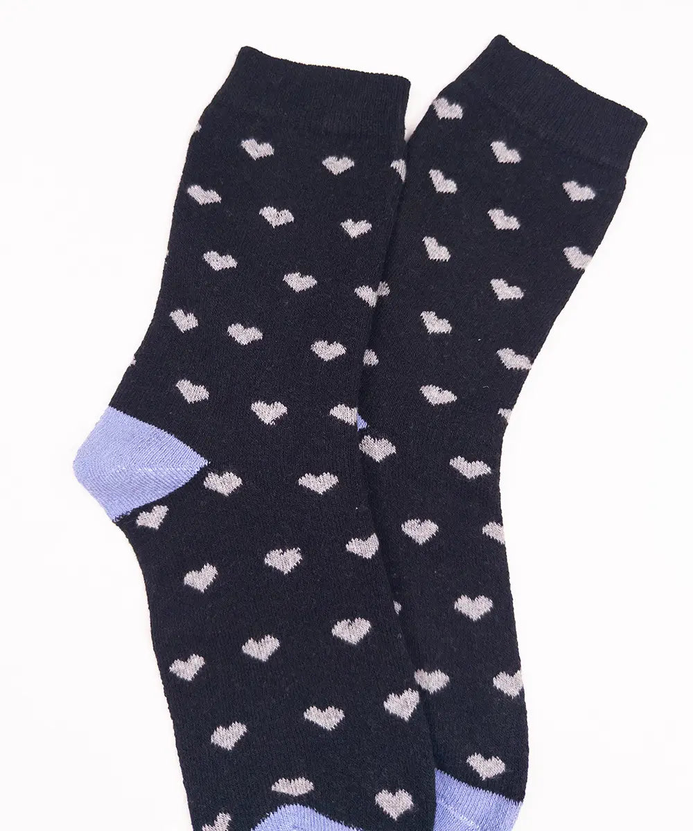 Navy & Periwinkle Heart Print Socks