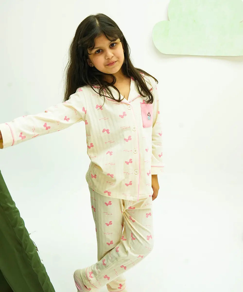 Pretty Bows Button Down Night Suit