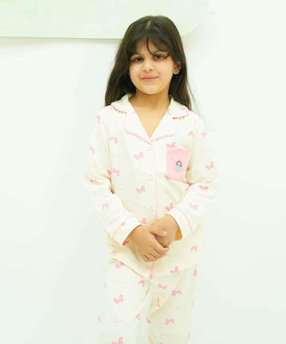 Pretty Bows Button Down Night Suit