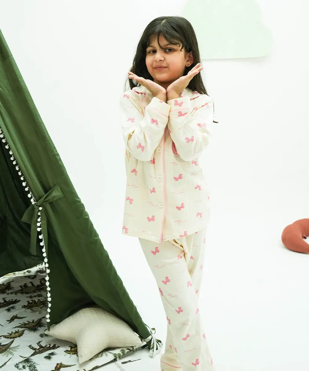 Pretty Bows Button Down Night Suit